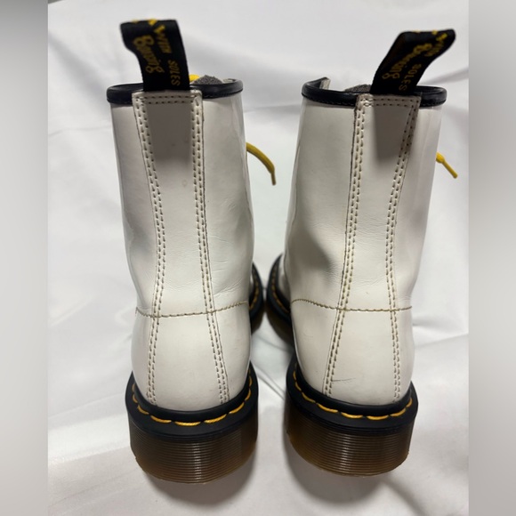White Dr. Martens with Yellow Laces - Picture 5 of 7